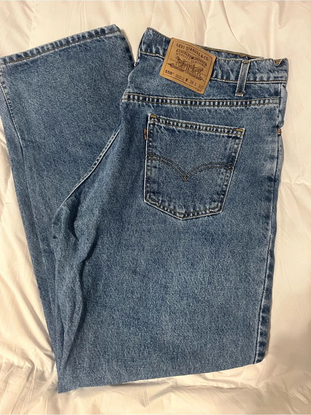 Lot of 3 VTG ‘97 Orange Tab Levi's 550 Relaxed Fit Denim Jeans 38x32
